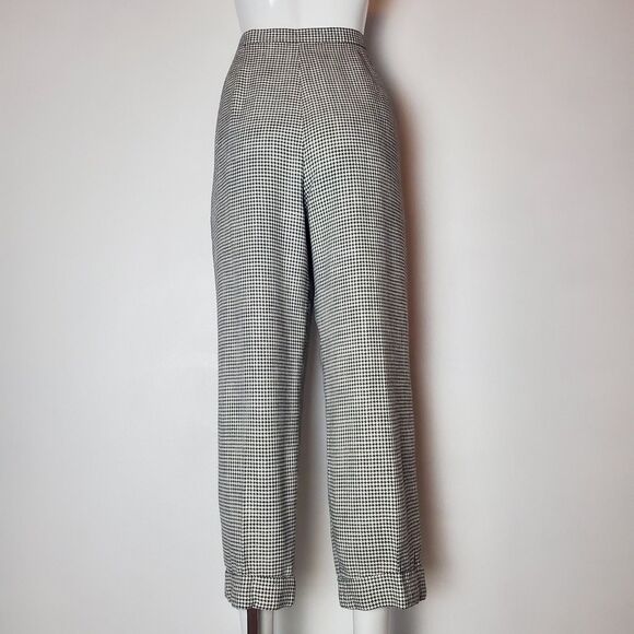Vintage 80s Jones New York Black & White Houndstooth Trousers - Picture 3 of 7